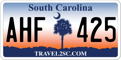 SC license plate AHF425