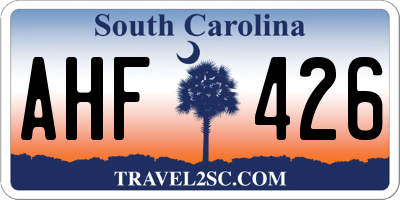 SC license plate AHF426