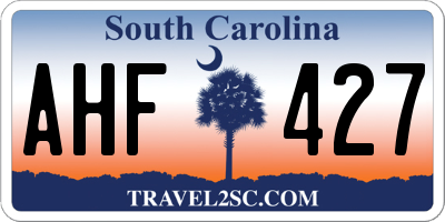 SC license plate AHF427
