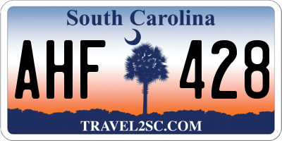 SC license plate AHF428