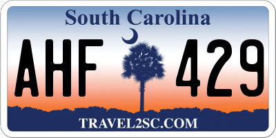 SC license plate AHF429