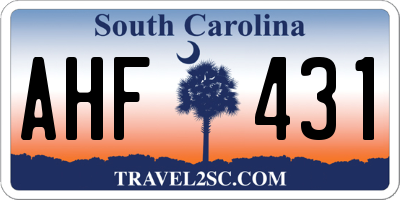 SC license plate AHF431