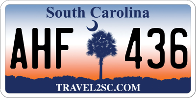 SC license plate AHF436