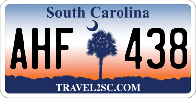 SC license plate AHF438