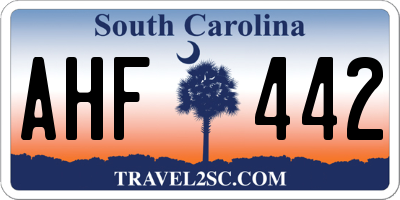SC license plate AHF442
