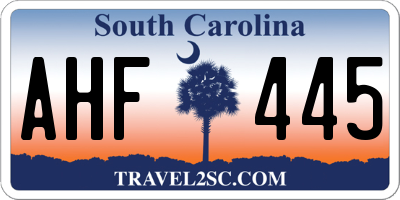 SC license plate AHF445
