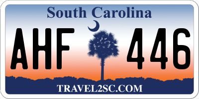 SC license plate AHF446