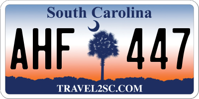 SC license plate AHF447