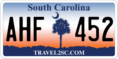SC license plate AHF452