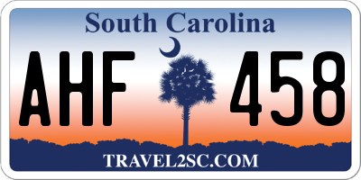SC license plate AHF458