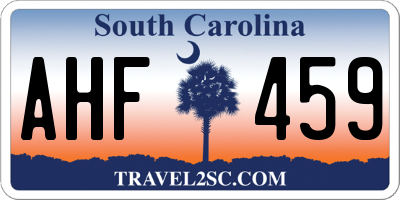 SC license plate AHF459