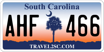 SC license plate AHF466