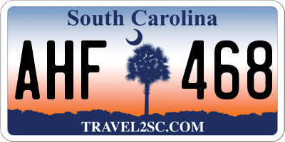 SC license plate AHF468