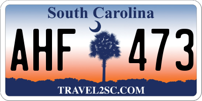 SC license plate AHF473