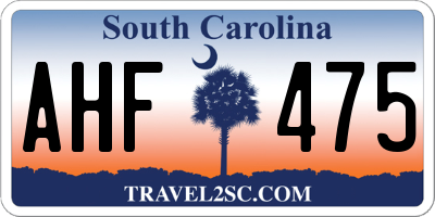 SC license plate AHF475
