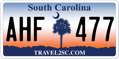 SC license plate AHF477