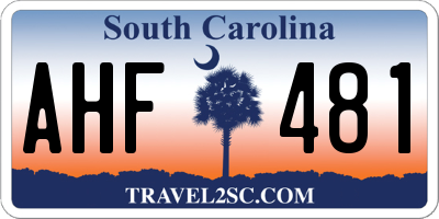 SC license plate AHF481