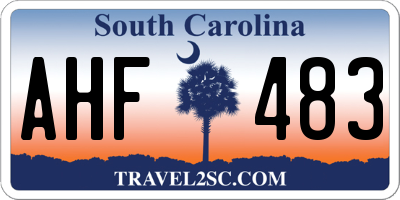 SC license plate AHF483