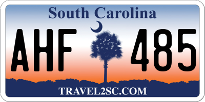 SC license plate AHF485