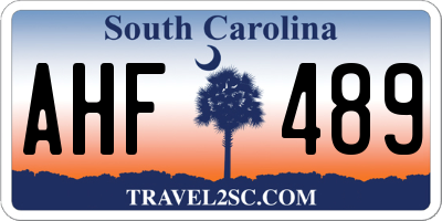 SC license plate AHF489