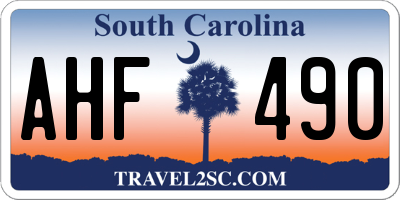 SC license plate AHF490