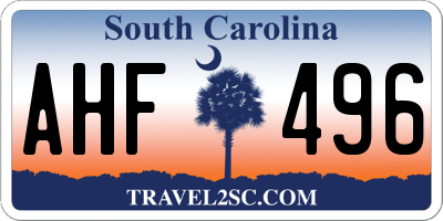 SC license plate AHF496