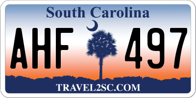 SC license plate AHF497