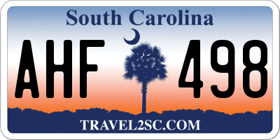 SC license plate AHF498