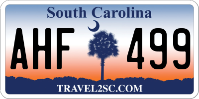 SC license plate AHF499