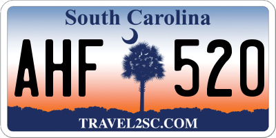 SC license plate AHF520