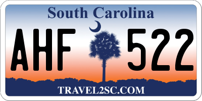 SC license plate AHF522