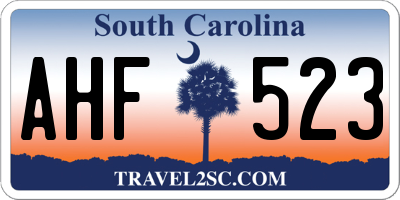 SC license plate AHF523