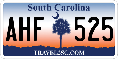 SC license plate AHF525
