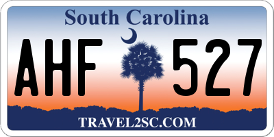 SC license plate AHF527