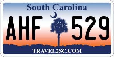 SC license plate AHF529