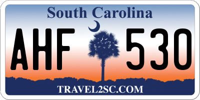 SC license plate AHF530