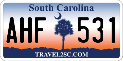 SC license plate AHF531