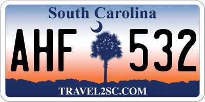SC license plate AHF532