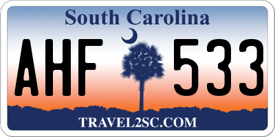 SC license plate AHF533