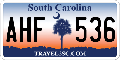 SC license plate AHF536