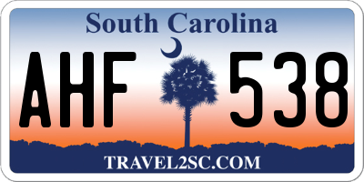 SC license plate AHF538