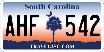 SC license plate AHF542