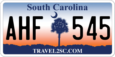 SC license plate AHF545