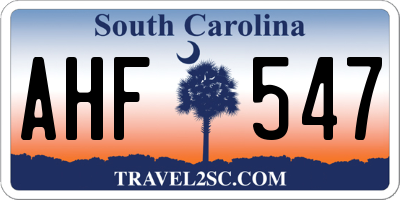 SC license plate AHF547