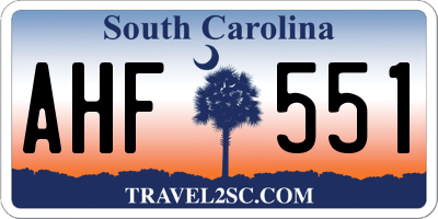 SC license plate AHF551