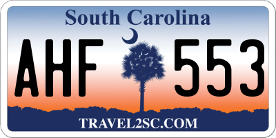 SC license plate AHF553