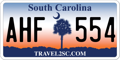 SC license plate AHF554