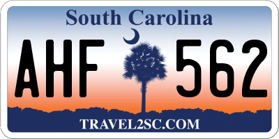 SC license plate AHF562