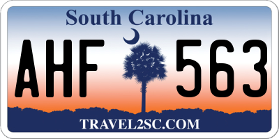 SC license plate AHF563