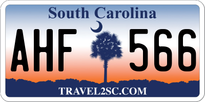 SC license plate AHF566
